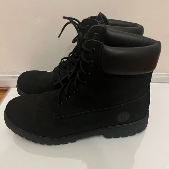 G.H. Bass Fillmore 2.0 UL Suede/Leather Black Mono Chrome Nubuck Work Boot Sz 13 - Picture 8 of 16